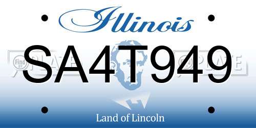 SA4T949 Illinois License Plate