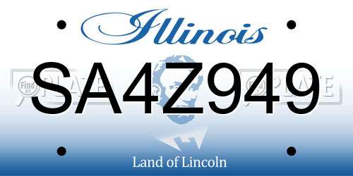 SA4Z949 Illinois License Plate