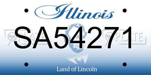 SA54271 Illinois License Plate