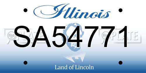 SA54771 Illinois License Plate