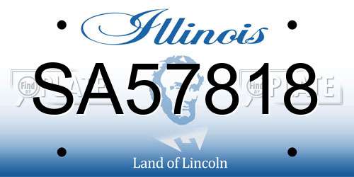 SA57818 Illinois License Plate
