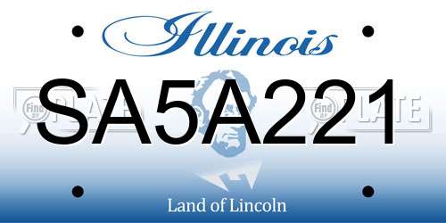 SA5A221 Illinois License Plate