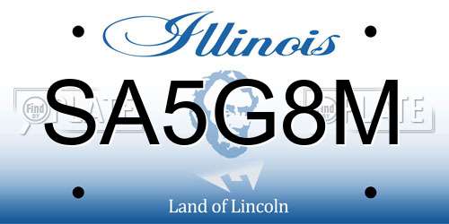 SA5G8M Illinois License Plate