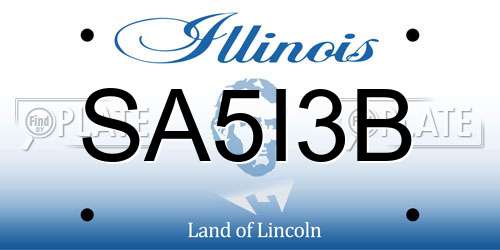 SA5I3B Illinois License Plate