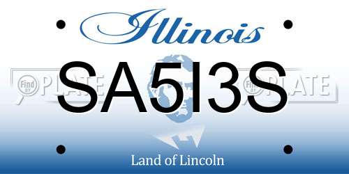 SA5I3S Illinois License Plate
