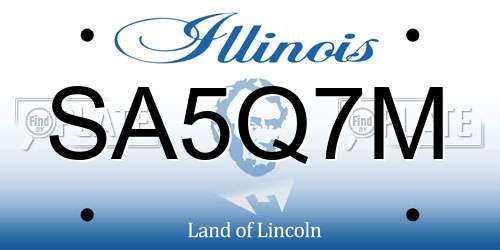 SA5Q7M Illinois License Plate