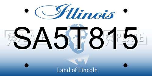 SA5T815 Illinois License Plate