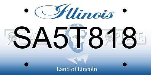 SA5T818 Illinois License Plate
