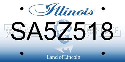 SA5Z518 Illinois License Plate