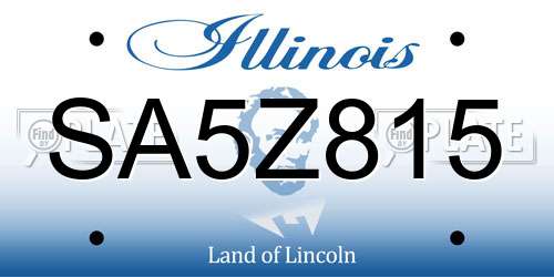 SA5Z815 Illinois License Plate