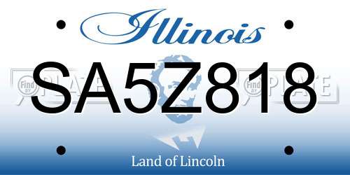 SA5Z818 Illinois License Plate