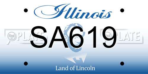 SA619 Illinois License Plate
