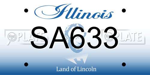 SA633 Illinois License Plate