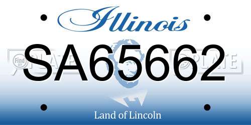 SA65662 Illinois License Plate