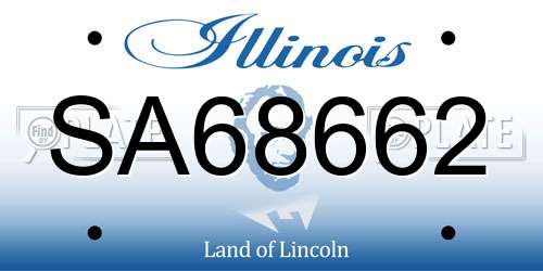 SA68662 Illinois License Plate