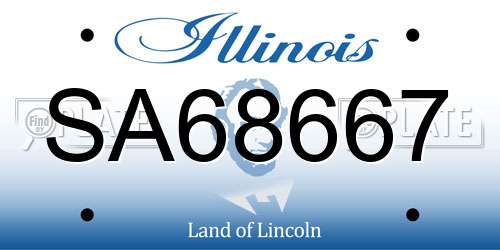 SA68667 Illinois License Plate