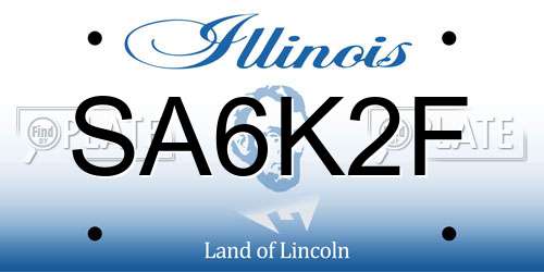 SA6K2F Illinois License Plate