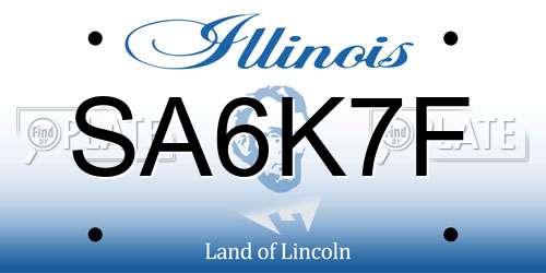 SA6K7F Illinois License Plate