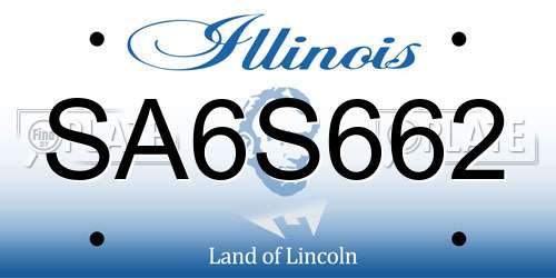 SA6S662 Illinois License Plate