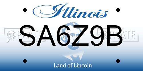 SA6Z9B Illinois License Plate
