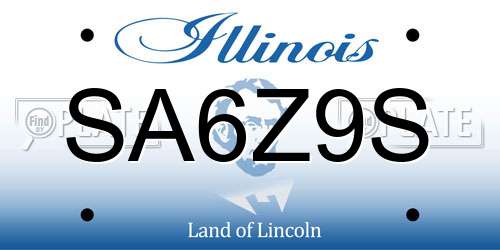 SA6Z9S Illinois License Plate