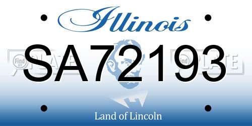 SA72193 Illinois License Plate
