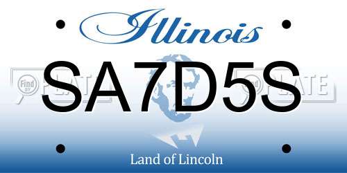 SA7D5S Illinois License Plate