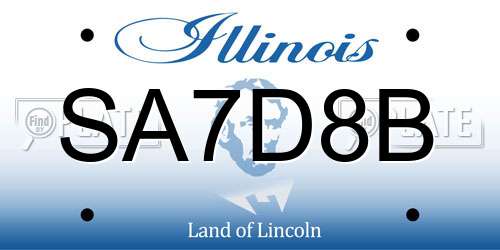 SA7D8B Illinois License Plate