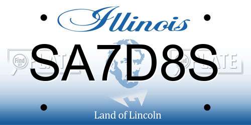 SA7D8S Illinois License Plate