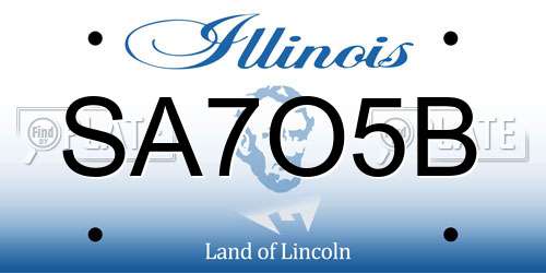 SA7O5B Illinois License Plate