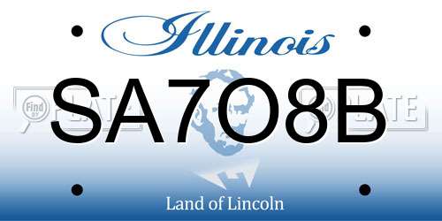 SA7O8B Illinois License Plate