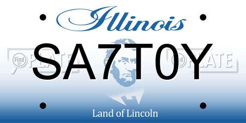 SA7T0Y Illinois License Plate
