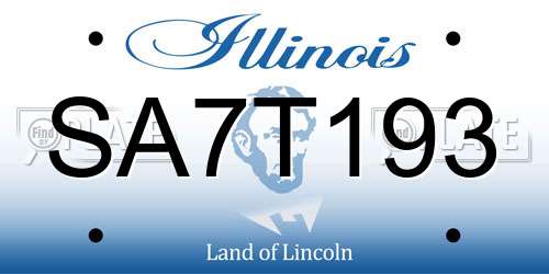 SA7T193 Illinois License Plate