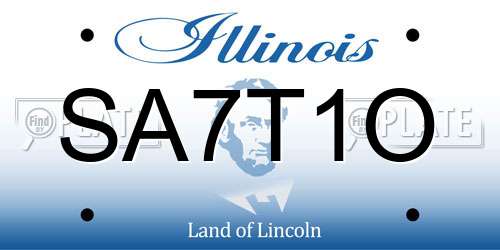 SA7T1O Illinois License Plate