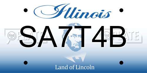 SA7T4B Illinois License Plate