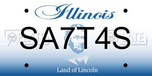 SA7T4S Illinois License Plate