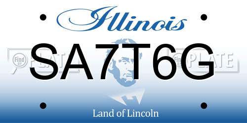 SA7T6G Illinois License Plate