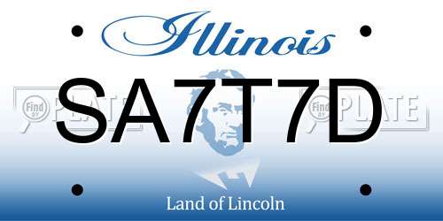 SA7T7D Illinois License Plate