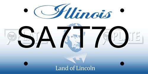 SA7T7O Illinois License Plate