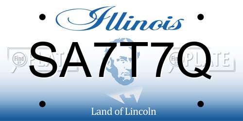 SA7T7Q Illinois License Plate
