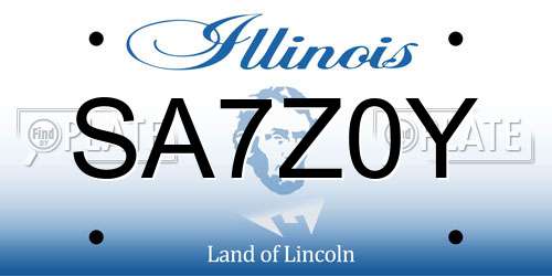 SA7Z0Y Illinois License Plate