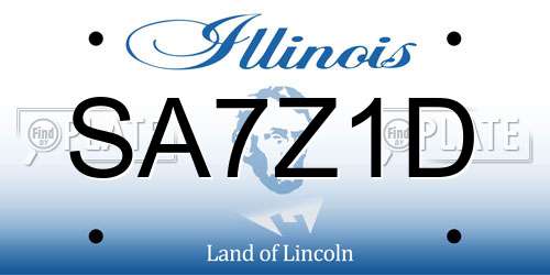 SA7Z1D Illinois License Plate
