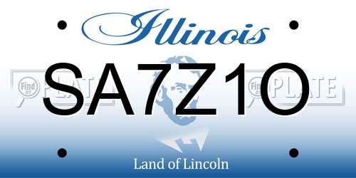SA7Z1O Illinois License Plate