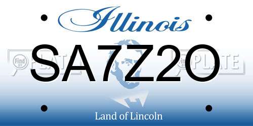 SA7Z2O Illinois License Plate