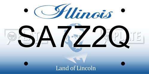 SA7Z2Q Illinois License Plate