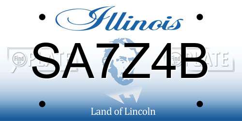 SA7Z4B Illinois License Plate