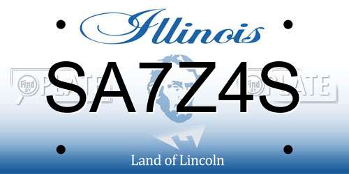 SA7Z4S Illinois License Plate