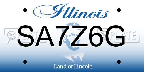 SA7Z6G Illinois License Plate