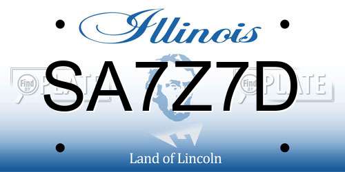 SA7Z7D Illinois License Plate