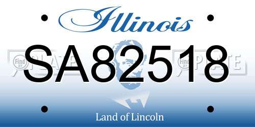 SA82518 Illinois License Plate
